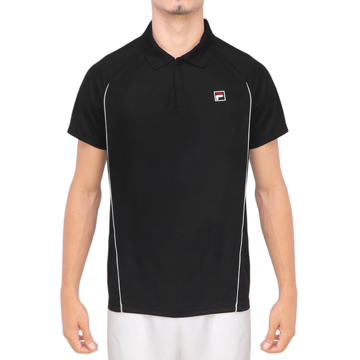 Imagen de FILA Match Polo de tenis para hombre - Negro/Blanco